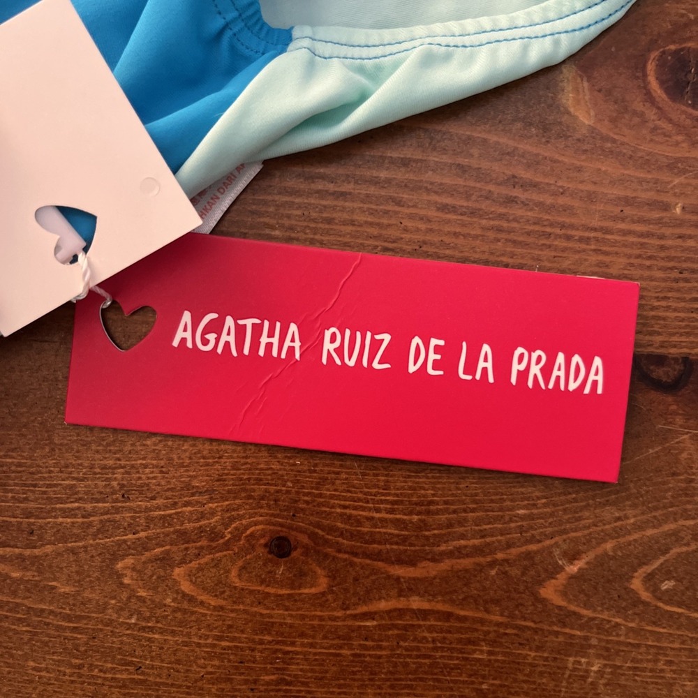 AGATHA RUIZ DE LA PRADA NWT 3 Month Girls One Piece Light Blue Sun Bathing Suit - Picture 4 of 5
